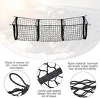 Cargo Net for Car, Expandable 3 Pocket Heavy-Duty Cargo Net Organizer, Black Mesh Storage Pocket with 4 Metal Carabiners Universal for Car, SUV, Pickup Truck, Van Trunk Bed