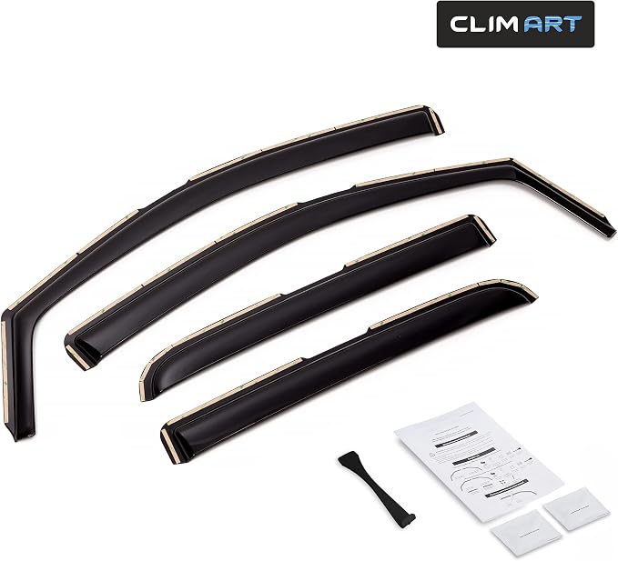 in-Channel Durable Rain Guards for Chevy Colorado & GMC Canyon 2015–2022 Crew Cab, Window Deflectors, Vent Window Visors, 4-Piece Set – 615082LP