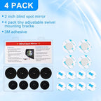 4PCS Blind Spot Mirror, Round HD Glass Side Blindspot, Frameless Convex Mirror Car with Self Adhesive Back for Cars, SUV, Trucks, Universal Vehicles