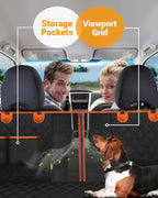 Dog Car Seat Cover, Heavy Durable Dog Seat Cover for Back Seat, 100% Waterproof Scratch Proof Nonslip Dog Hammock for Car with Side Flap, Pet Back Seat Covers Large 60" W x 64" L