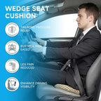 Car Seat Cushion - Memory Foam Seat Pad for Sciatica & Lower Back Pain Relief - Driving Cushion with Breathable Mesh Cover - Road Trip Essentials for Drivers (3D Beige)