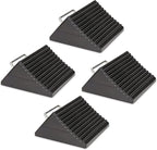 Wheel Chocks for Cars, RVs, Trucks, Trailers, and Vehicles G.V.W. up to 12T, 4 Pack - Anti Slip Bottom Tire Chock for All Weather Use - RV, Travel Trailer, Pop Up Camper Accessory