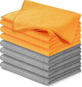 Microfiber Cleaning Cloth - 8 Pcs 12"x11" - High Performance - 1200 Washes, Ultra Absorbent Towels Weave Grime & Liquid for Streak-Free Mirror (Pack of 8)