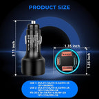 EMP Vehicle Protection, Protector Comes with 2 USB and 1 PDni Interfaces, Lightning, Solar Flare and Surge Protection, Suitable for 12-Volt DC in Cars and Trucks