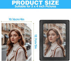Leather Car Visor Picture Holder Photo Clip Fits 5-Inch Car Picture Frame Displays Your Photographs Sun Visor Car Photo Holder Black Both Horizontally And Vertically, Photo Car Visor Clip for Vehicle