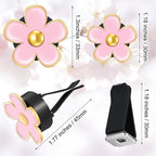 6 Pcs Daisy Flower Air Vent Clip Accessories Air Conditioning Outlet Clip Car Air Freshener Dashboard Accessories Charm Car Inter Decor(3 cm, 3.3 cm,Black, Pink, White)