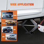 Scissor Jack Kit for Car 1.5 Ton(3307 lbs), Heavy Duty Portable Steel Scissor Lift Jack Car Tire Changing Kit with Ratchet & Lug Wrench for Sedan SUV MPV, 3.9''-13.6'' Lifting Range, Black