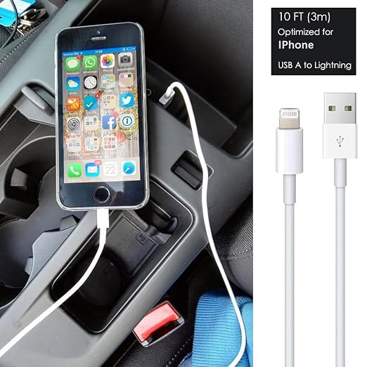 10FT iPhone Charger Lightning Cable, USB A to Lightning Fast Charging Cable for iPhone 14, 14 pro max,13 Plus,SE 2nd/12/11/Xs/XR, iPad 4/5/6/7/8, Mini 2/3/4/5, Air 2/3 Carplay Charging Cord
