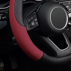 Steering Wheel Cover, Universal Fit 15 Inch Microfiber Leather Car Wheel Protector, Anti-Slip, Claret