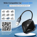Wireless CarPlay Adapter for Apple iPhone-No Latency, Plug&Play, Stable Connection for Cars with Built-in Wired Apple CarPlay, Plug and Play CarPlay Wireless Adapter for iPhone 6~17, Fit for 800+ Cars