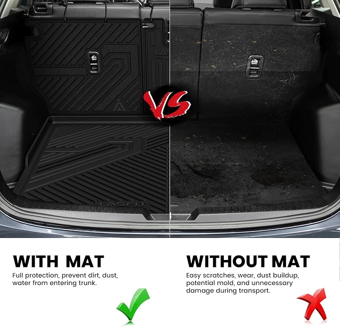 Cargo Trunk Mat with Backrest Mats for Mazda CX5 2025 2024 2023 2022 2021 2020 2019 2018 2017 All Weather TPE Rear Cargo Liner Custom Fit Waterproof CX 5 Seat Back Mat Accessories, Black
