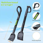 3-in-1 Ice Scraper for Car Windshield,25.8 inch Emergency Snow Shovel with 5.2inch Shovel Blade,Detachable Snow Scrapers with Ergonomic Soft Foam Grip for Cars, Trucks, SUVs, Vehicle(Green)