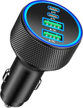 USB C Car Charger, 4-Port 90W USB-C&USB-A Car Power Adapter Dual 45W PD/QC Multiport Type C Fast Charger Car Phone Charger for iPhone 17 17 Pro Max 16 15 14 13 12 11/Galaxy S26 S25/Pixel/iPad