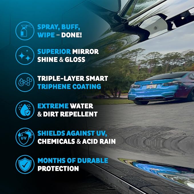 MAXLONE™ Car Spray with Triphene® All Purpose Waterless Detailer 1 Gallon | Quick Spray & Wipe, Clean, Shine, Protect Paint, Glass, Wheels, and Trim Without Pre-Washing (1 Gallon)