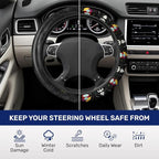 Nightmare Couple Steering Wheel Cover, Non Slip Polyester Car Wheel Protector for Car SUV Truck, Universal 15 Inch