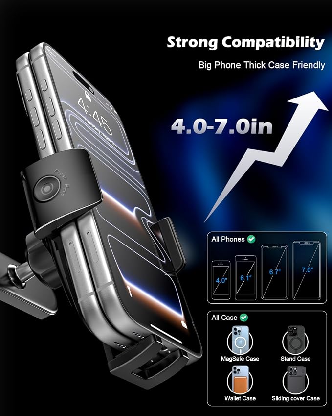 for Hyundai Ioniq 5 Magnetic Phone Mount, Wide Clamp for 4-7.2 inch Smartphones, Metal Dashboard Phone Holder for 2022-2025 Ioniq5 2026 Ioniq 9, 2024-2026 Sonata Kona & 2025-2026 Tucson