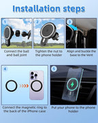 PZK Car Phone Mount for Chevy quinox 2018-2023 Accessories Custom Air Vent | Chevy Car Phone Holder Magnetic 15W Fast Wireless Charger Air Vent 360° Rotation Hands Free Magsafe Phone Cradles