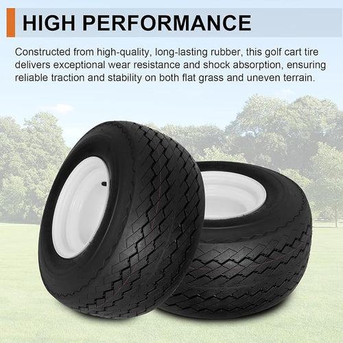 2 Pack 18x8.50-8 Golf Cart Tires with Wheel Assembly, 4-Lug 4" Center Hub, Compatible with Club Car, Cushman, E-Z-GO Golf Carts