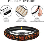 Dog Cat Paw Print Steering Wheel Cover Anti-Slip,Sweat Absorption Universal 15 inch Steering Wheel Covers Cute car Accessories for Men Women