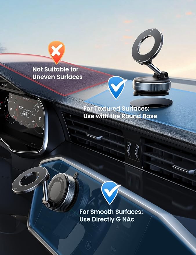 Car Phone Holder - [70 LBS Strongest Suction] for Magsafe Car Mount, 360° Adjustable Suction Cup Phone Mount Dashboard Windshield Vacuum Magnetic Phone Holder for Car fit iPhone 17/16Pro Max