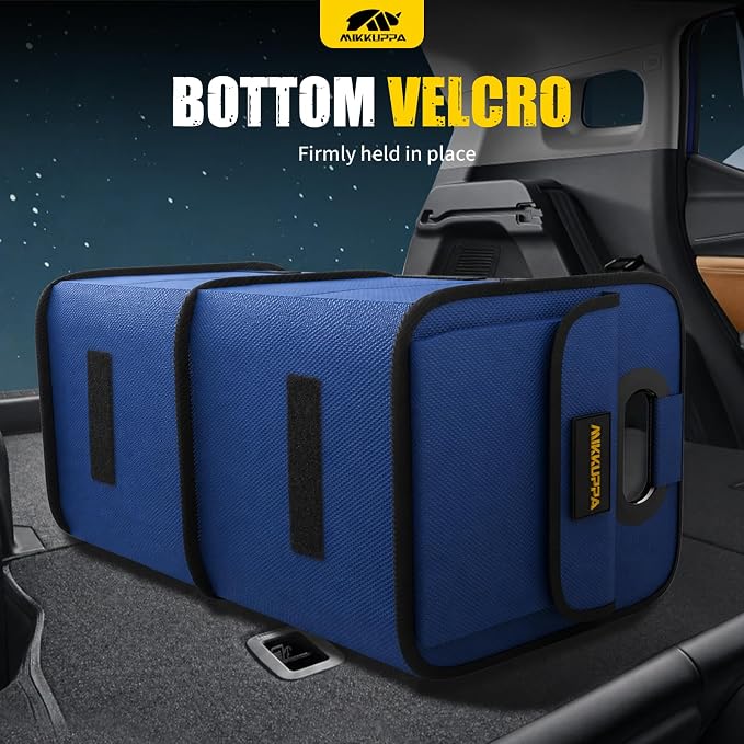 Car Trunk Organizer - 70L Collapsible Trunk Organizer with Reinforced Handles for Groceries, Car Storage Organizers for SUV Auto Truck Van with Non Slip Bottom (Blue)