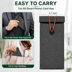 Faraday Bags for Phones and Car Keys, 2-Pack Go Dark Bags Signal Blocking Pouch for Privacy Protection, Blocks GPS WiFi Bluetooth RFID NFC, Fits Most Smartphones Gray