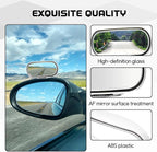 2PCS Car Blind Spot Mirror, Rectangular HD Glass Blind Spot Mirrors for Cars, 360° Adjustable Wide Angle Auto Blindspot Side Rear View Mirror, Car Accessories for SUV Truck (Stick-on, White)