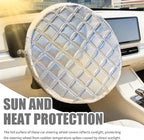 Upgraded Car Steering Wheel Cover Sun Shade,Aluminum Film Car Wheel Cover with 3-Layer Structure for Heat Insulation,Foldable 15.75" Steering Covers for Cars SUVs