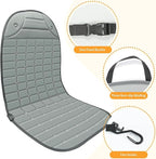 Seat Cover Comfortable Winter Seat Cushion with Adjustable Buckle for Full Back and Seat 2-Pack (Grey)