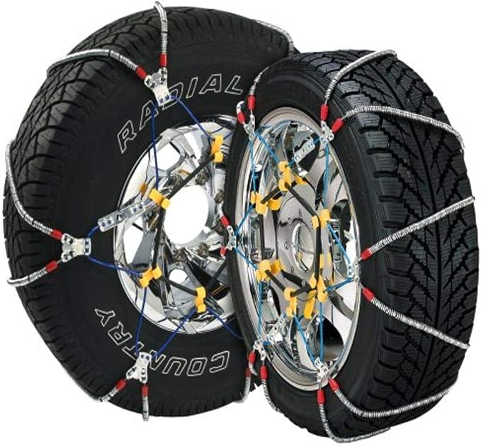 SZ447 Super Z6 Cable Tire Chain for Passenger Cars, Pickups, and SUVs - Set of 2, silver