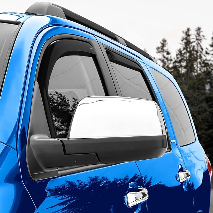 Goodyear Shatterproof in-Channel Window Deflectors for Toyota Sequoia 2008-2022, Rain Guards, Window Visors for Cars, Vent Deflector, Car Accessories, 4 pcs - GY008157