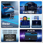 Car Stereo 4G+128G for VW Golf 5 6 Polo Passat Tiguan T5 Transporter Seat Leon, 9 Inch Touch Screen Radio GPS with Wireless Carplay Android Auto, Bluetooth DSP WiFi FM RDS,Camera