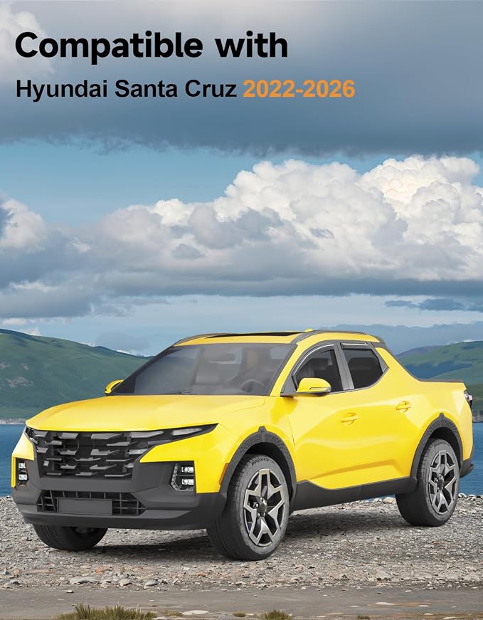 in-Channel Window Rain Guards Fit for Hyundai Santa Cruz 2022-2026 Rain Guards Extra Durable Window Deflectors Visors Vent Visors Shades Vent Car Accessories -4 pcs