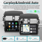 [2+64G] Android Car Stereo for Toyota Corolla 2009-2013 with Wireless Carplay and Android Auto, 9 Inch 2.5D Touchscreen Corolla Radio with EQ Sound/GPS/WiFi/SWC + AHD Backup Camera + Mic