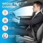 Car Seat Cushion - Memory Foam Seat Pad for Sciatica & Lower Back Pain Relief - Driving Cushion with Breathable Mesh Cover - Road Trip Essentials for Drivers (3D Gray)