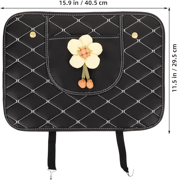 Car Seat Back Protector Kick Mat for Black Seat Back Cover with Sunflower Pattern Anti-kick Mat