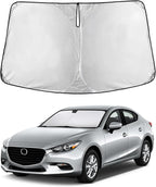 Windshield Sunshade Compatible for Mazda 3 2014-2024 2025 2026, Sun Visor for Front Windshield & Window Sun Shade Cover, UV Heat Blocker & Protector, Car Accessories
