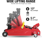 TAM82012-1 Torin Low Profile Hydraulic Trolley Service/Floor Jack with Blow Mold Carrying Storage Case, 2 Ton (4,000 lb) Capacity, Red