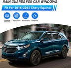 4pcs Front+Rear Smoke Tint Sun/Rain Guard Compatible with 2018-2024 Chevy Equinox Outside Mount Tape-On Vent Window Visors