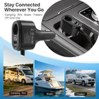 Starlink Mini Car Adapter, 12V to 24V Vehicle Power Supply with 30V 2A DC Output, 4-in-1 Starlink Mini Car Charger with USB-C, USB-A, 120W Socket & LED Display for RV, Camping, Truck, SUV