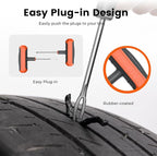Tire Repair Kit 42 Pcs, Heavy Duty Tire Plug Kit to Fix Punctures, Tire Repair Tool with Plugs for Car, Motorcycle, ATV, Jeep, Truck, Tractor, Gifts for Him Her Men Women, Vivid Orange