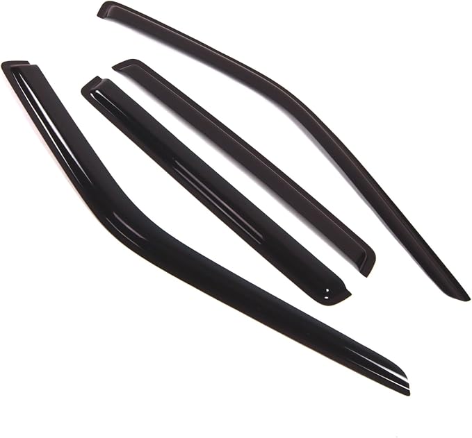 WD2-269 Dark Smoke 4 Pcs Set Window Visor (Outside Mount) Deflector Rain Guard Compatible with 1993-1998 Jeep Grand Cherokee