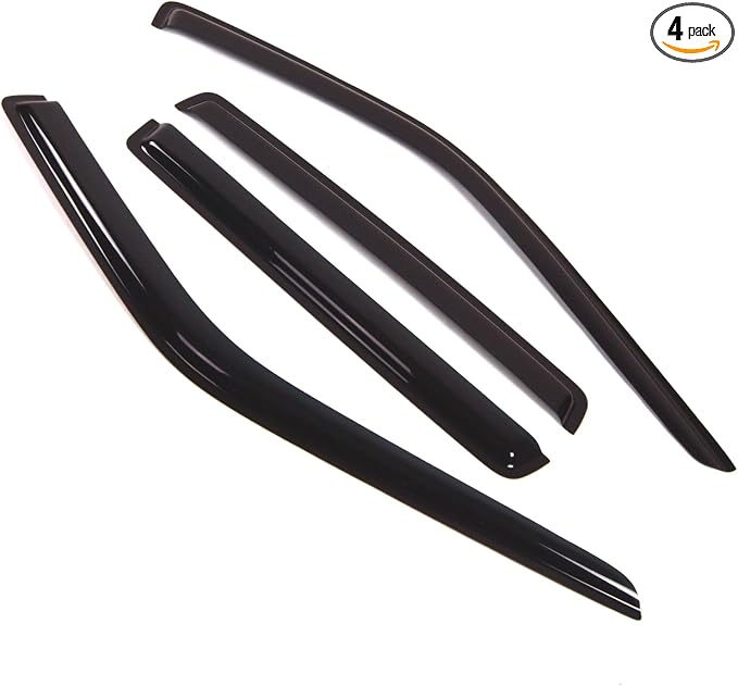 Outside Mount Window Vent Visors Rain Guards Compatible with Jeep Grand Cherokee 1993-1998 | Side Window Wind Deflectors Rain Shields | Smoke Tinted, 4 Pcs Set, DGWV-269