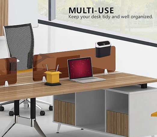 Mini Car Trash Can with Lid, Small Car Garbage Can, Cute Leakproof ABS Car Trash Bin, Car Accessories for Interior, Garbage Bin for Car, Home, Office with 60pcs Trash Bags Black/Silver