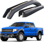 Goodyear Shatterproof in-Channel Window Deflectors for Ford F-150 SVT Raptor 2011-2014 SuperCrew, Rain Guards, Window Visors for Cars, Vent Deflector, Car Accessories, 4 pcs - GY007731