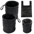 2 Pcs 1 Gallon Collapsible Car Trash Can with 20 Garbage Bags | Foldable Hanging Mini Automotive Garbage Bin | Waterproof Leakproof Pop-Up Vehicle Rubbish Organizer