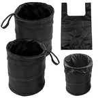 2 Pcs 1 Gallon Collapsible Car Trash Can with 20 Garbage Bags | Foldable Hanging Mini Automotive Garbage Bin | Waterproof Leakproof Pop-Up Vehicle Rubbish Organizer