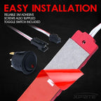 Red LED Truck Bed Light Kits Rock Lights with On/Off Switch, for Pickup Footwells, Running Boards, Cargo, Under Car, Tonneau Cover, Rail Lighting