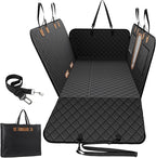 A-Pce Dog Car Seat Cover for Back Seat, Hard Bottom Back Seat Extender for Dogs, Back Seat Pet Cover for Dogs - Supports 400lbs, Waterproof Heavy Duty Scratch Dog Hammock for Car SUV and Small Truck