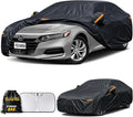 Car Cover Custom Fit for Honda Accord Waterproof All Weather,Outdoor Full Exterior Automobiles Snow Covers with Windshield Sun Shade and Breathable Vents,Driver Door Zipper & Storage Bag Black
